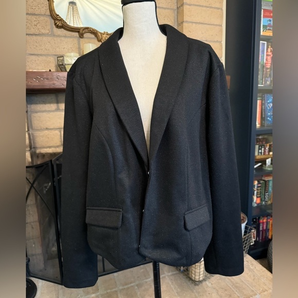 TORRID Black Sparkling Crop Blazer - Size 4 (4X) - Picture 1 of 14